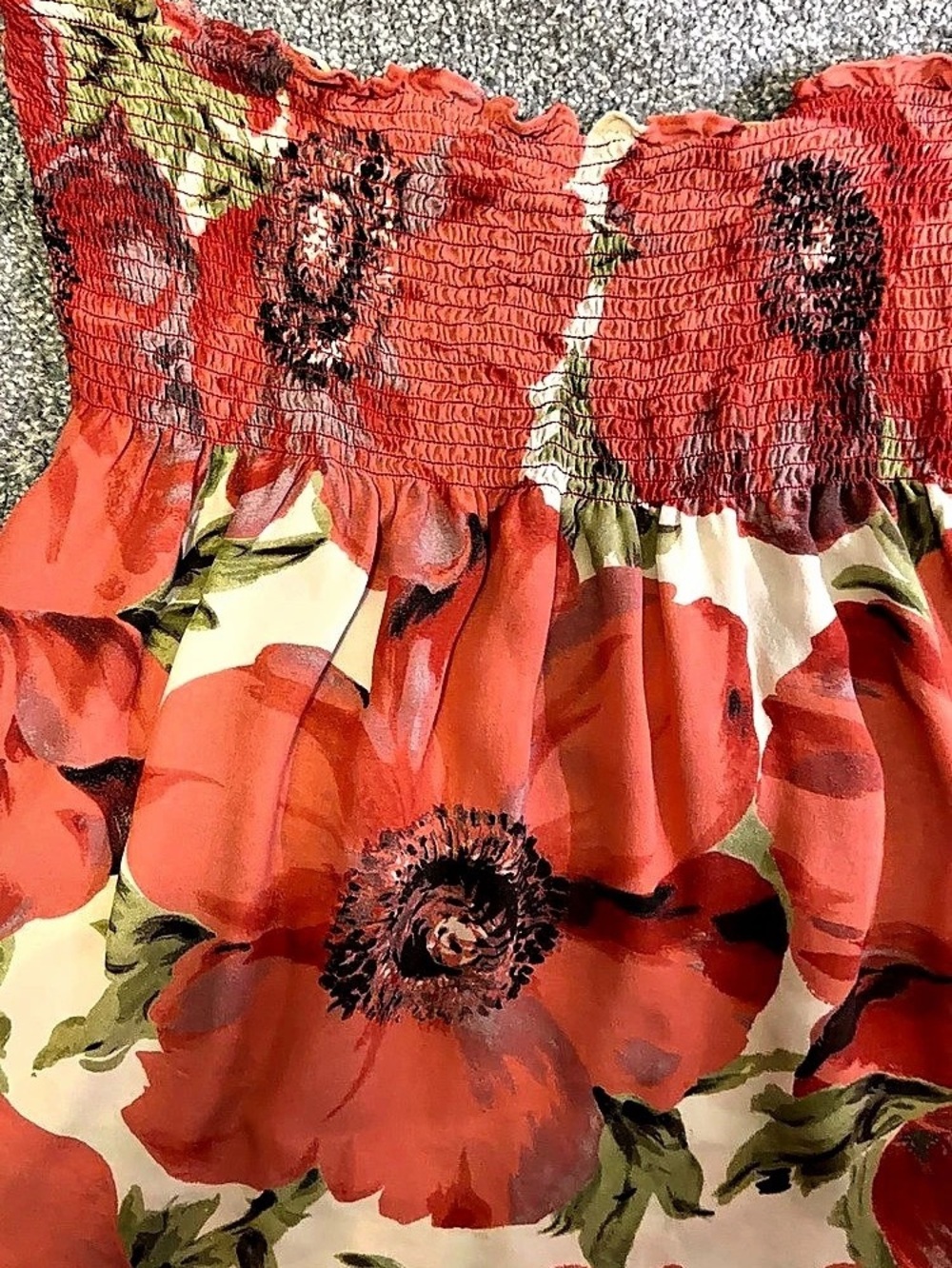 Celine Modele Depose Floral Silk strapless blouse. Size 40